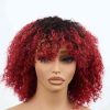 Bigghair 12 Inch Burgundy Curly & Natural #1B/Bur Wigs 180% Density