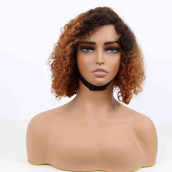 Bigghair 10 Inch Light Copper Ombre Curly & #T228 Wigs 180% Density