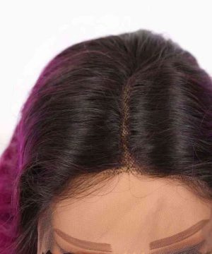 Bigghair 14 Inch Ombre Purple Wavy #1B/Purple Wigs 180% Density