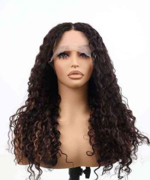 Bigghair 20 Inch T Part Piano Curly & #1B/30 Wigs 180% Density