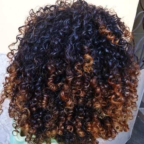 Curly Auburn Tips