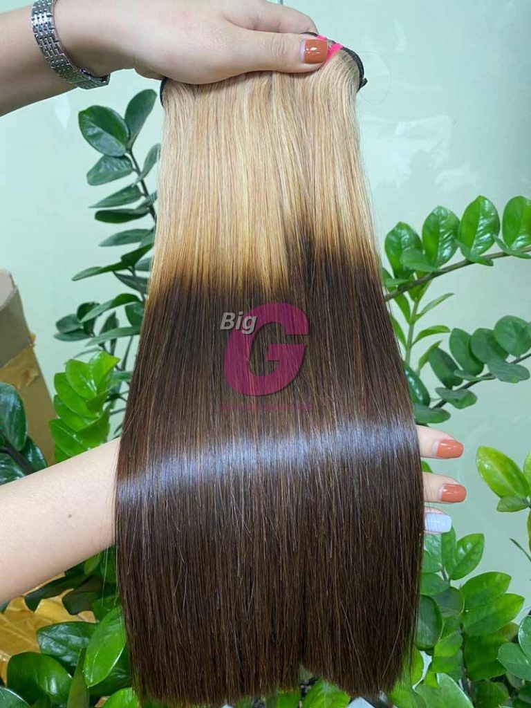 BigG Hair's Bone Straight Blond Mix Brown (G10) Weave Hair