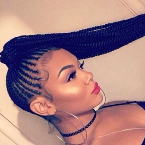 Hairstyle with weave braids