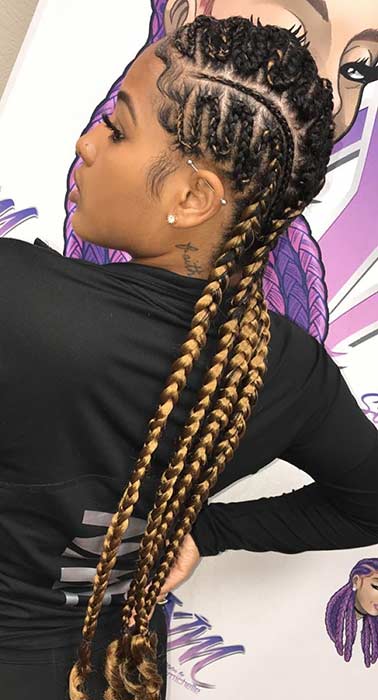 Zigzag cornrows