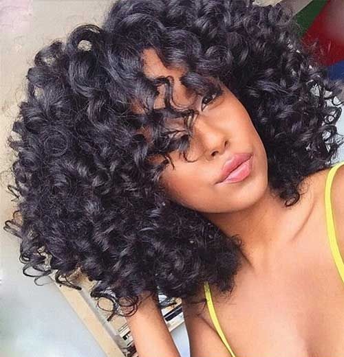 Afro curly hair with weave