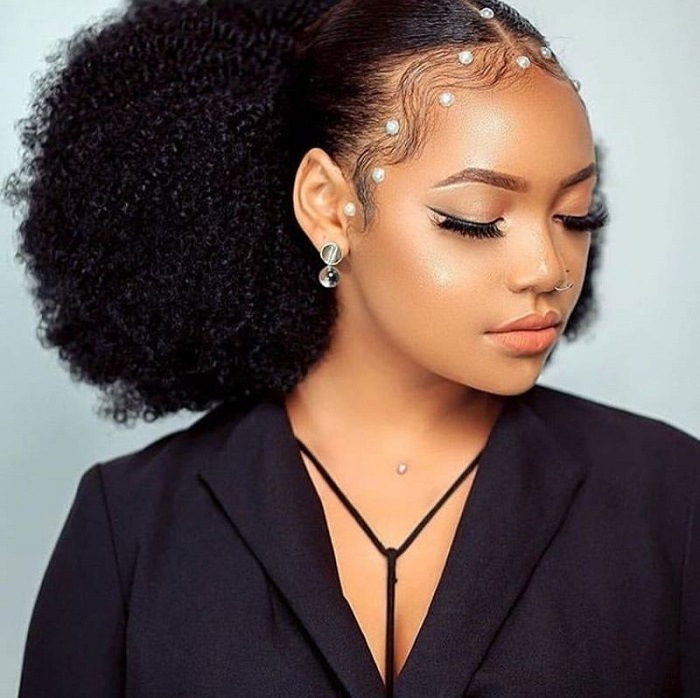 Afro weave ponytail hairstyles for black hair