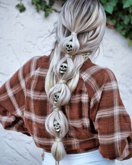 Bubble braid with Halloween accessories