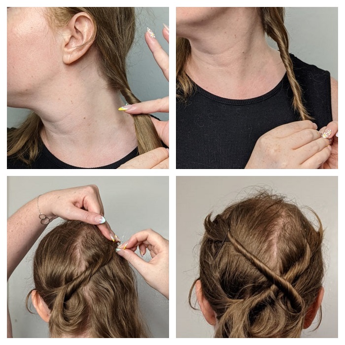 Prep your hair for wig with twists 