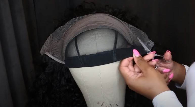 Cut the excess wig cap