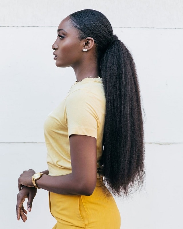 Drawstring weave ponytail hairstyles for black hair