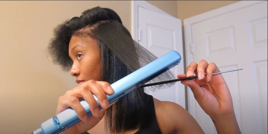 How to get bone straight hair using flat iron