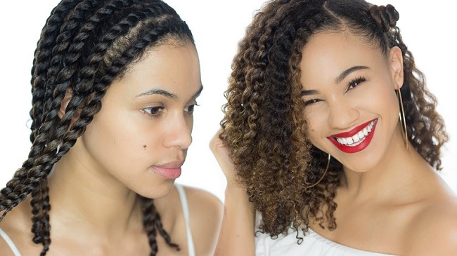 Flat twist out hairstyle
