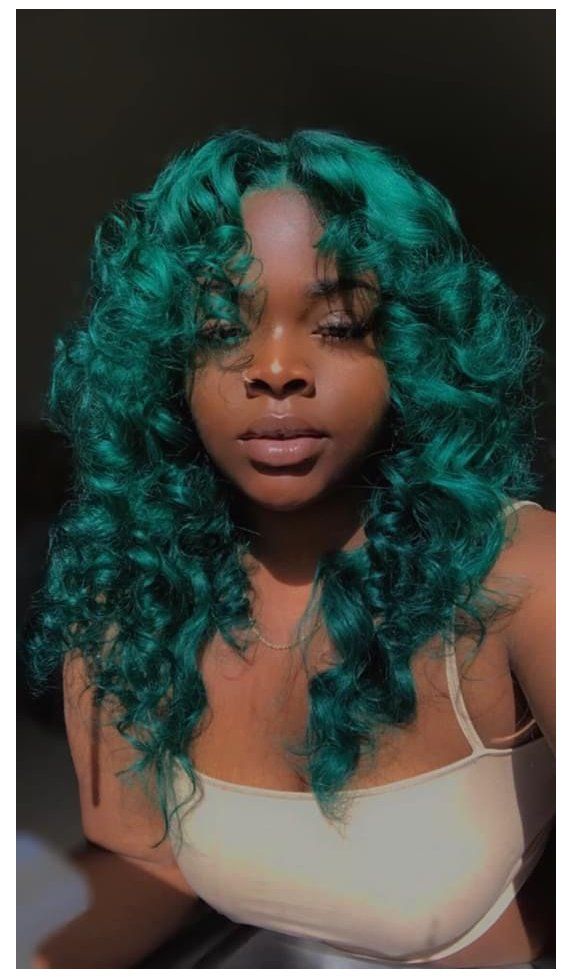 Green hair color for dark skin