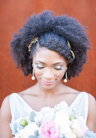 Halo crown with afro