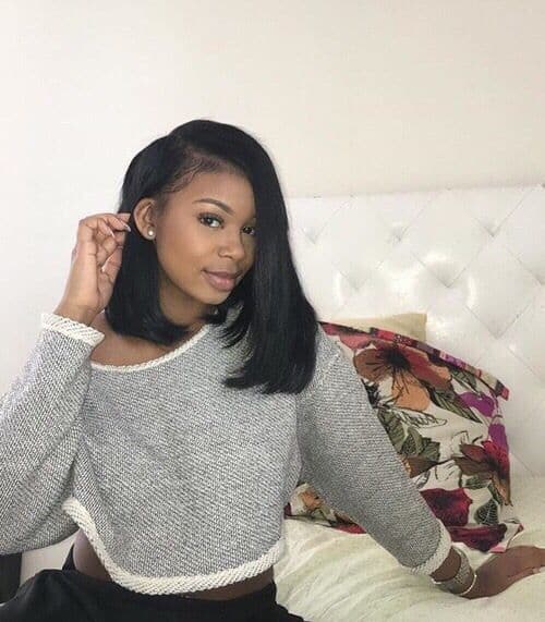 Lob hairstyle with weave 