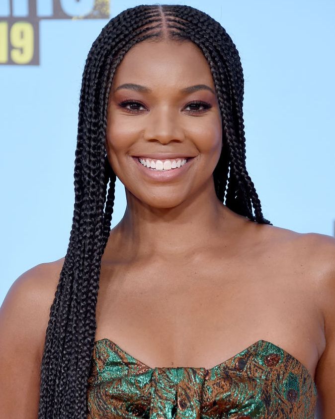 Long braid weave styles for round face