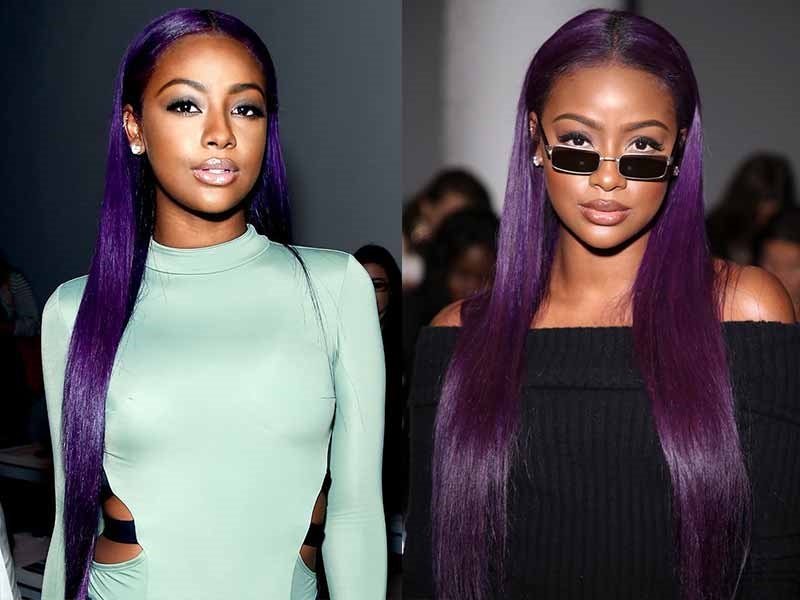 purple hair on dark skin