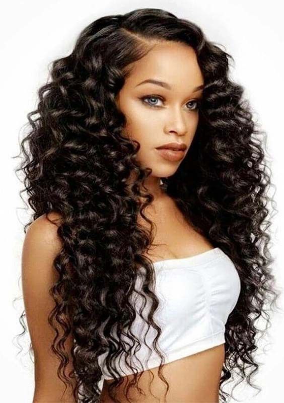 African weave hairstyles: Long wavy hair