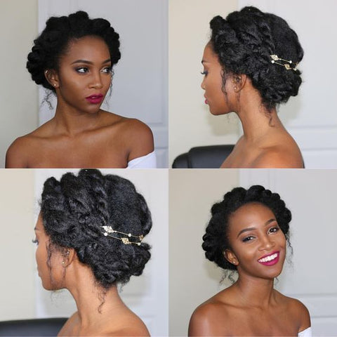 Chunky twist into low buns