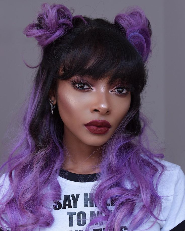 10 ways to style purple hair on dark skin tone