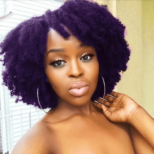 purple hair on dark skin