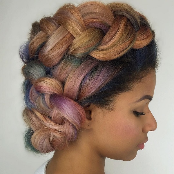 Pastel rainbow updo