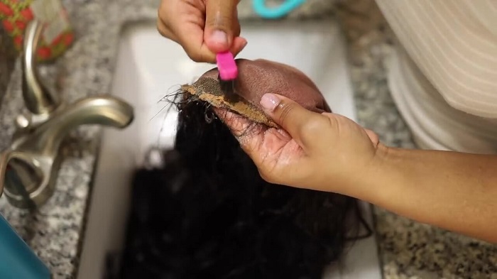 how to clean the lace on a lace front wig